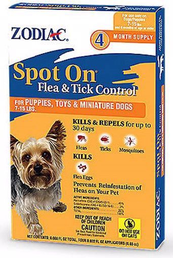 Zodiac Spot On Flea &amp; Tick Control for Dogs and Puppies, Dog Size: 7 to 15lb