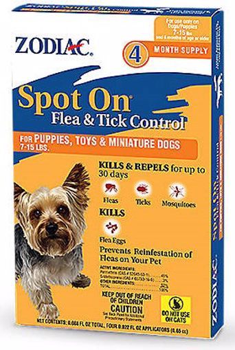 Zodiac Spot On Flea &amp; Tick Control for Dogs and Puppies, Dog Size: 7 to 15lb