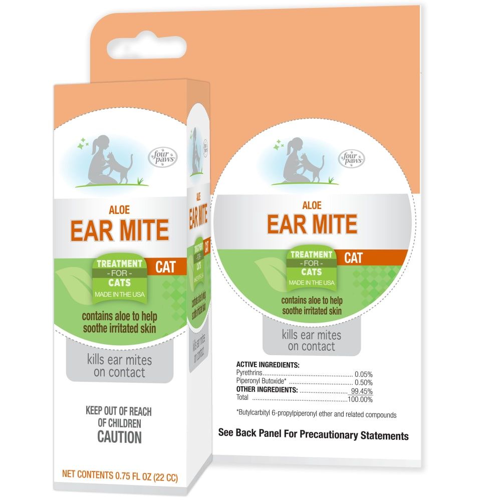 Four Paws Healthy Promise Aloe Ear Mite Treatment For Cats, Size: 0.75 fl oz