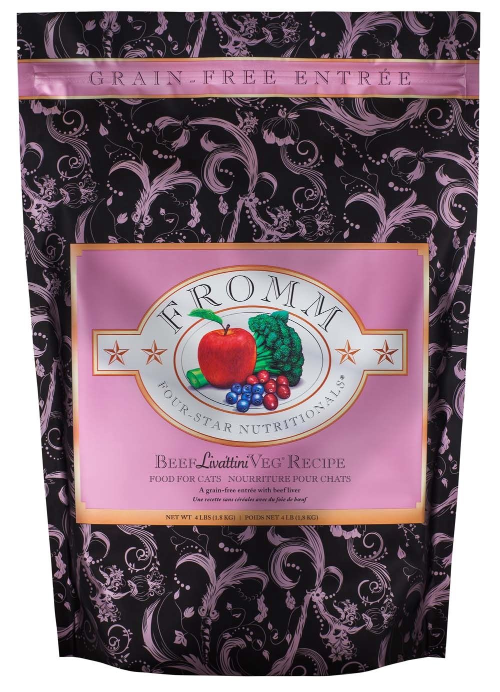 Fromm Four-Star Beef Liváttini Veg Grain Free Dry Cat Food, Size: 4LB