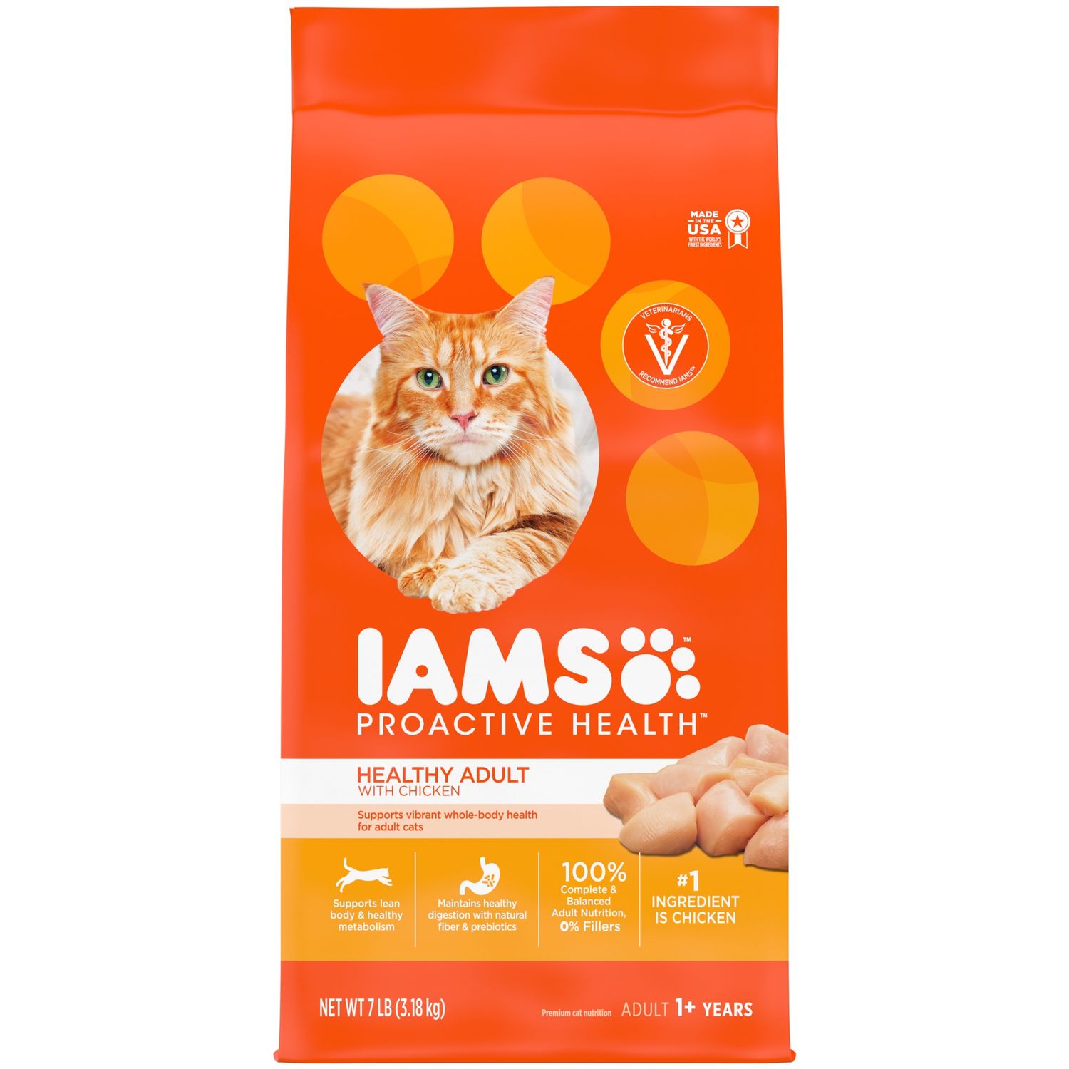 Iams Proactive Health Healthy Adult with Chicken Dry Cat Food, Size: 7lb