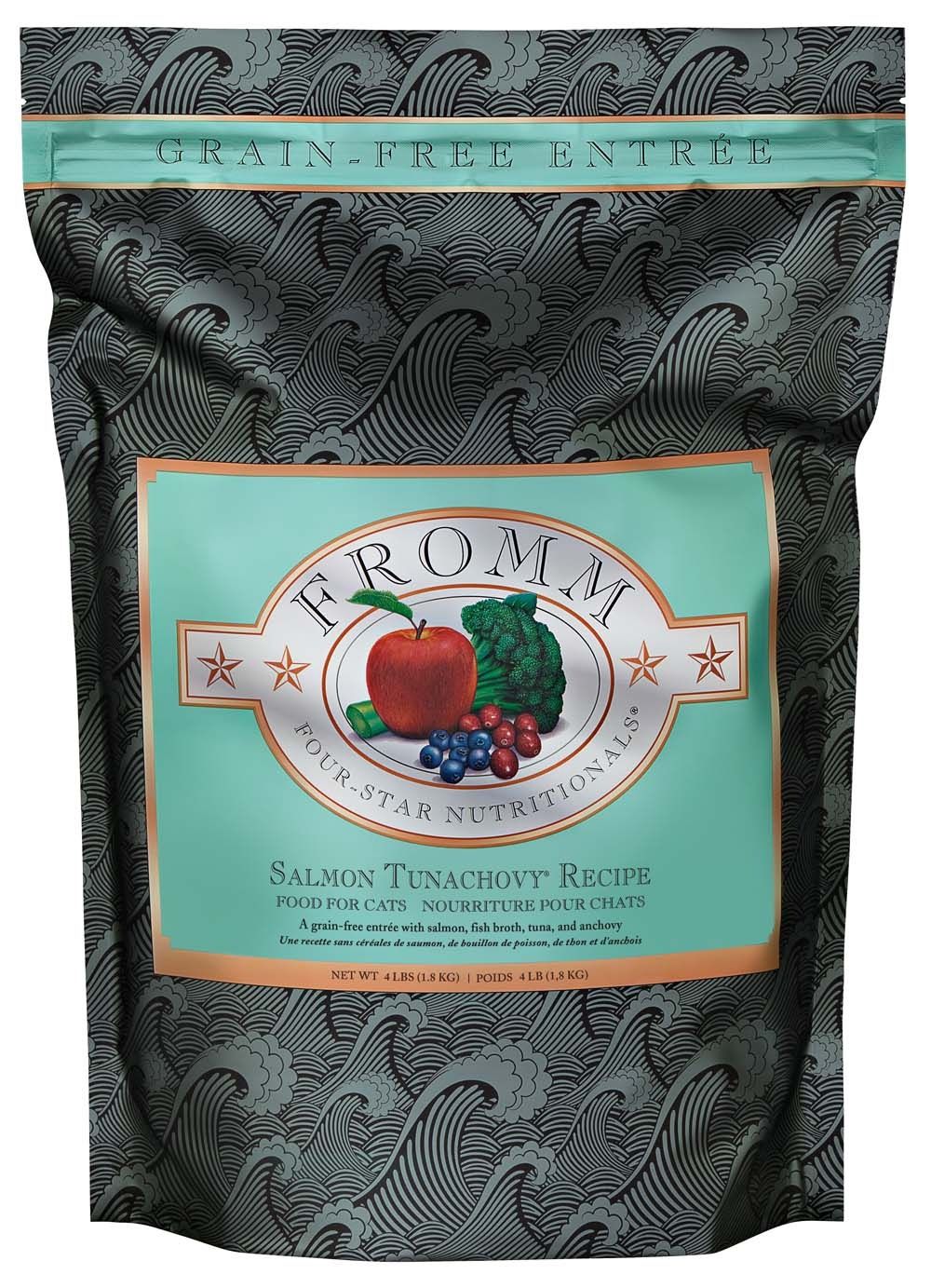 Fromm Four-Star Salmon Tunachovy Grain Free Dry Cat Food, Size: 4LB
