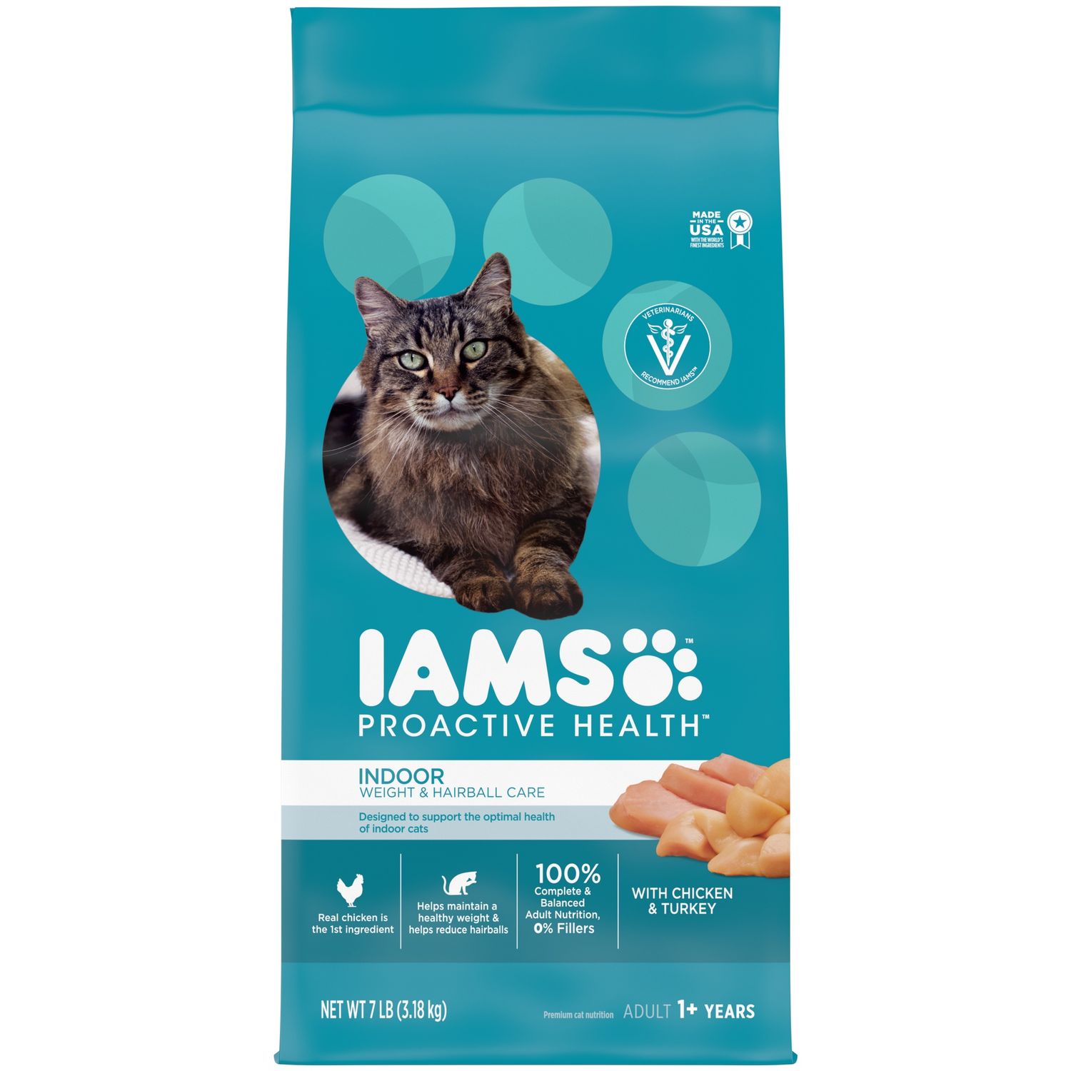 Iams Proactive Health Indoor Weight &amp; Hairball Care Dry Cat Food, Size: 7lb