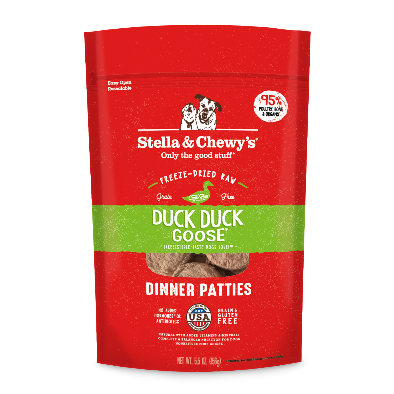 Stella &amp; Chewy's Duck Duck Goose Patties Freeze-Dried Dog Food, Size: 5.5oz