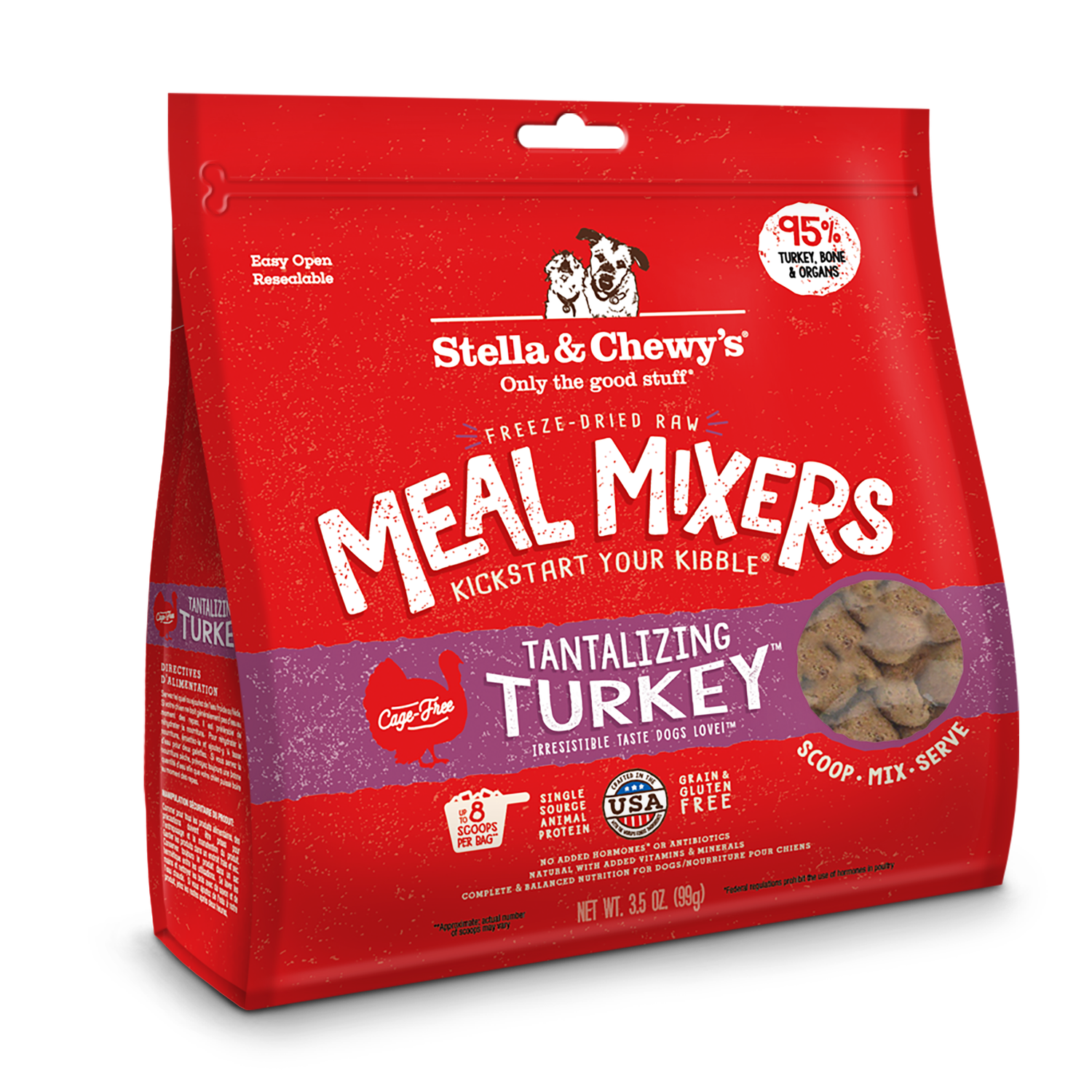 Stella &amp; Chewy's Tantalizing Turkey Meal Mixers Freeze-Dried Dog Food Topper, Size: 3.5oz