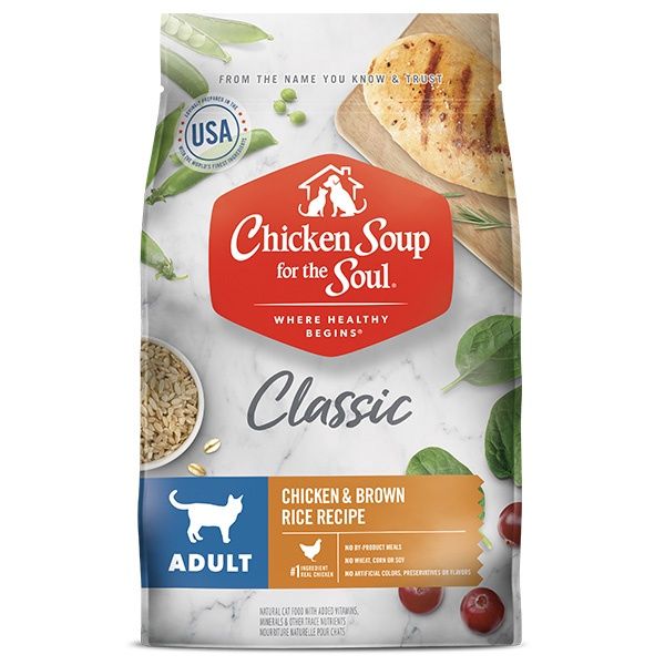Chicken Soup for the Soul Classic Adult Chicken &amp; Brown Rice Dry Cat Food, Size: 4.5lb