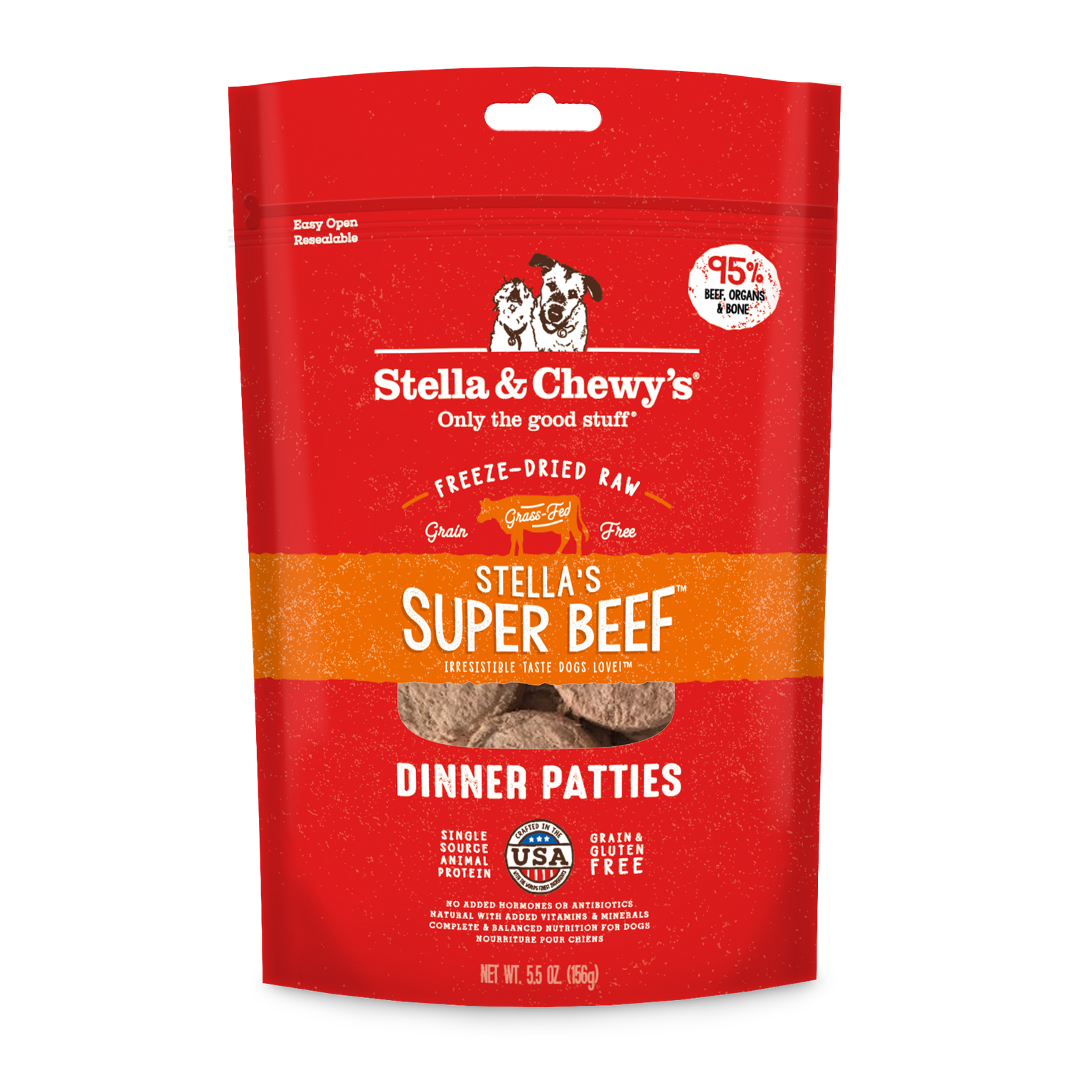Stella &amp; Chewy's Stella's Super Beef Patties Freeze-Dried Dog Food, Size: 5.5oz