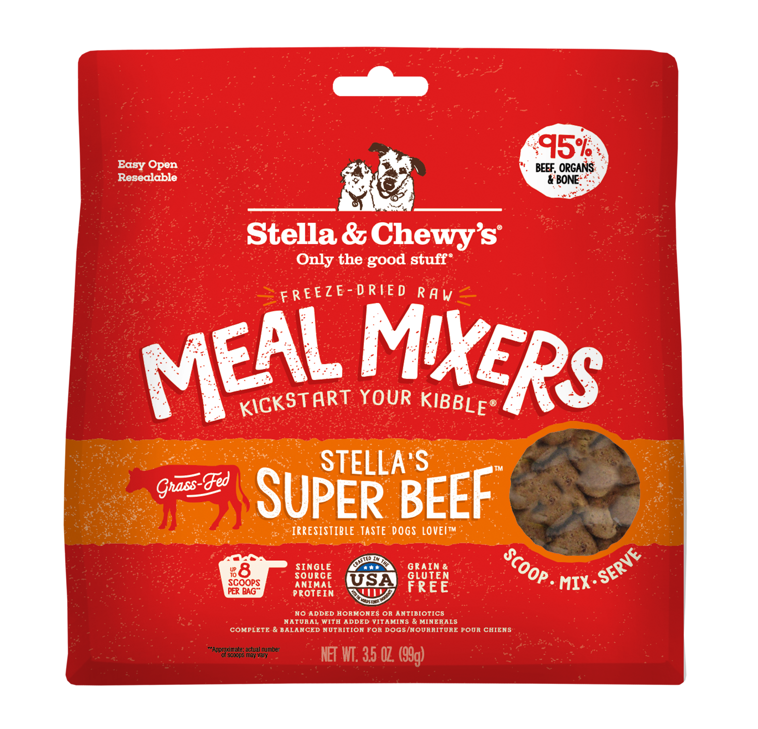 Stella &amp; Chewy's Stella's Super Beef Meal Mixers Freeze-Dried Dog Food Topper, Size: 3.5oz