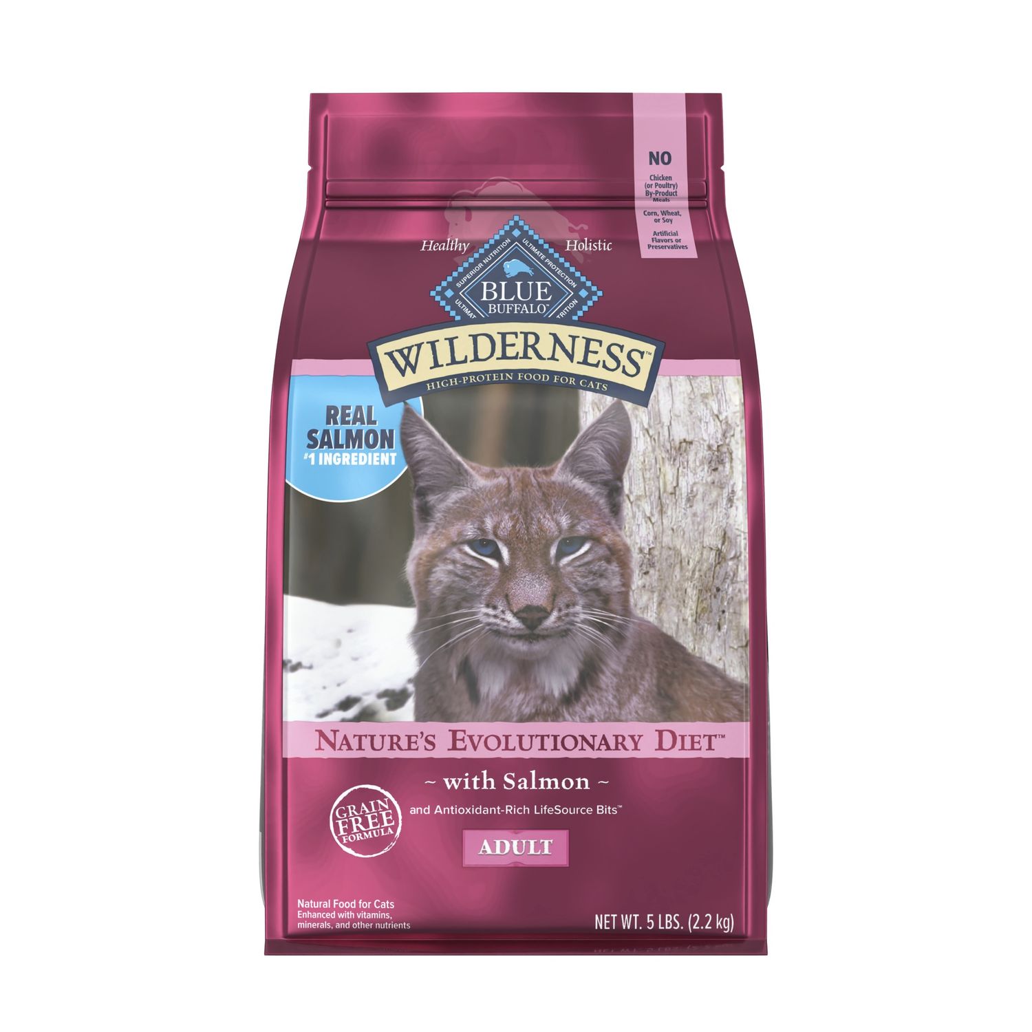 Blue Buffalo Wilderness Salmon Recipe Dry Cat Food, Size: 5lb