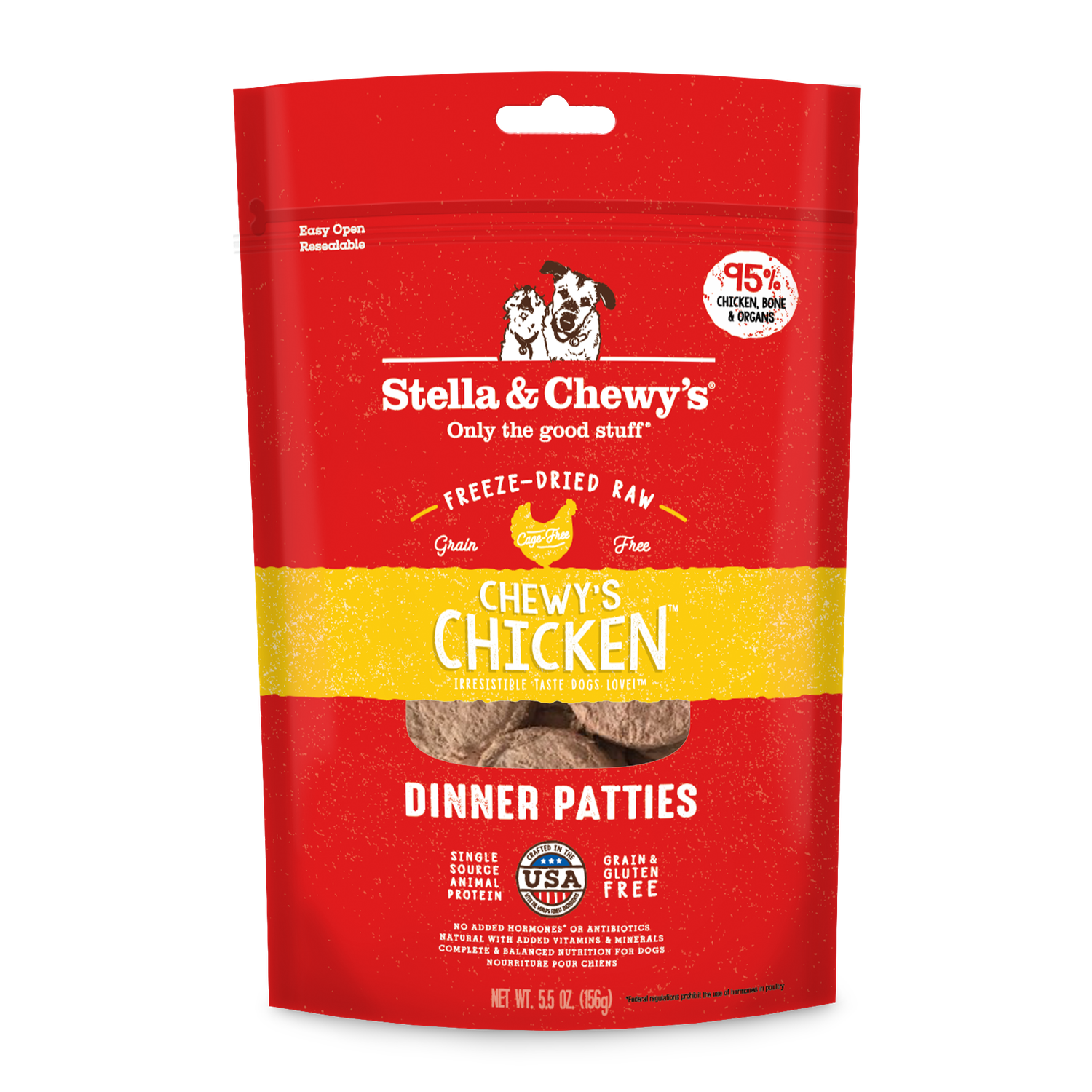 Stella &amp; Chewy's Chewy's Chicken Patties Freeze-Dried Dog Food, Size: 5.5oz