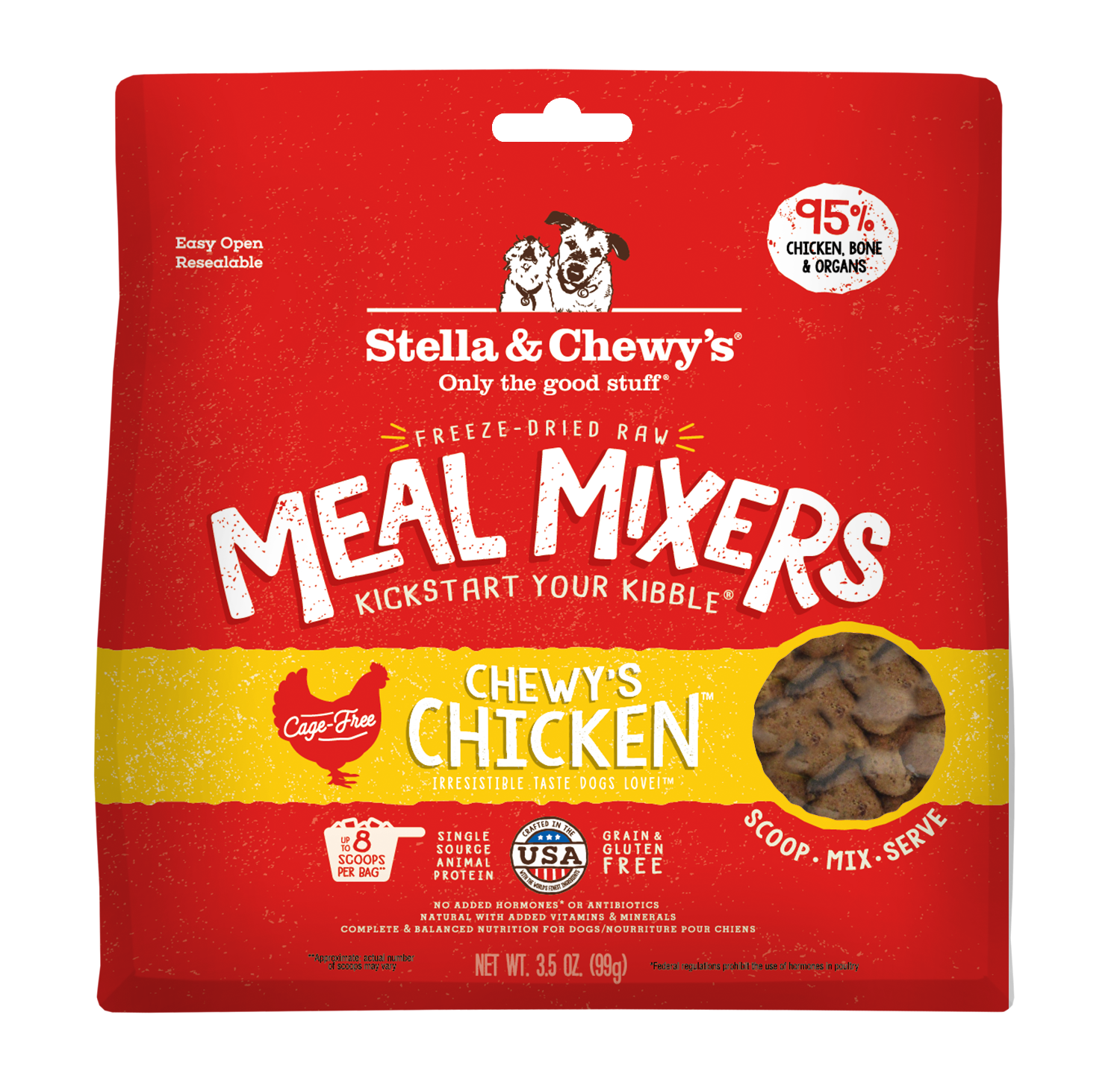 Stella &amp; Chewy's Chewy's Chicken Meal Mixers Freeze-Dried Dog Food Topper, Size: 3.5oz