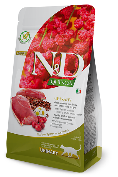 Farmina N&amp;D Quinoa Urinary Support Duck Dry Cat Food, Size: 3.3lb