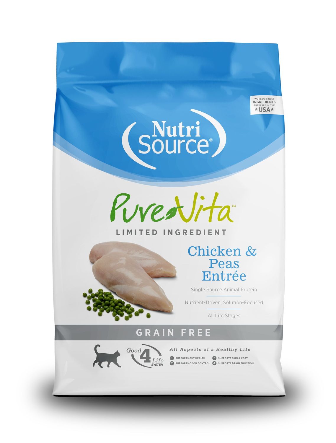 PureVita Chicken and Peas Grain Free Dry Cat Food, Size: 1.5LB