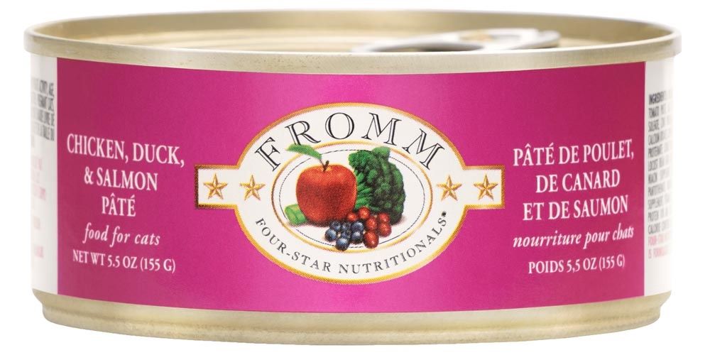 Fromm Four-Star Chicken, Duck, and Salmon Pâté Wet Cat Food, Size: 5.5OZ