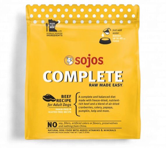 Sojos Complete Grain Free Freeze Dried Raw Dog Food Beef Recipe