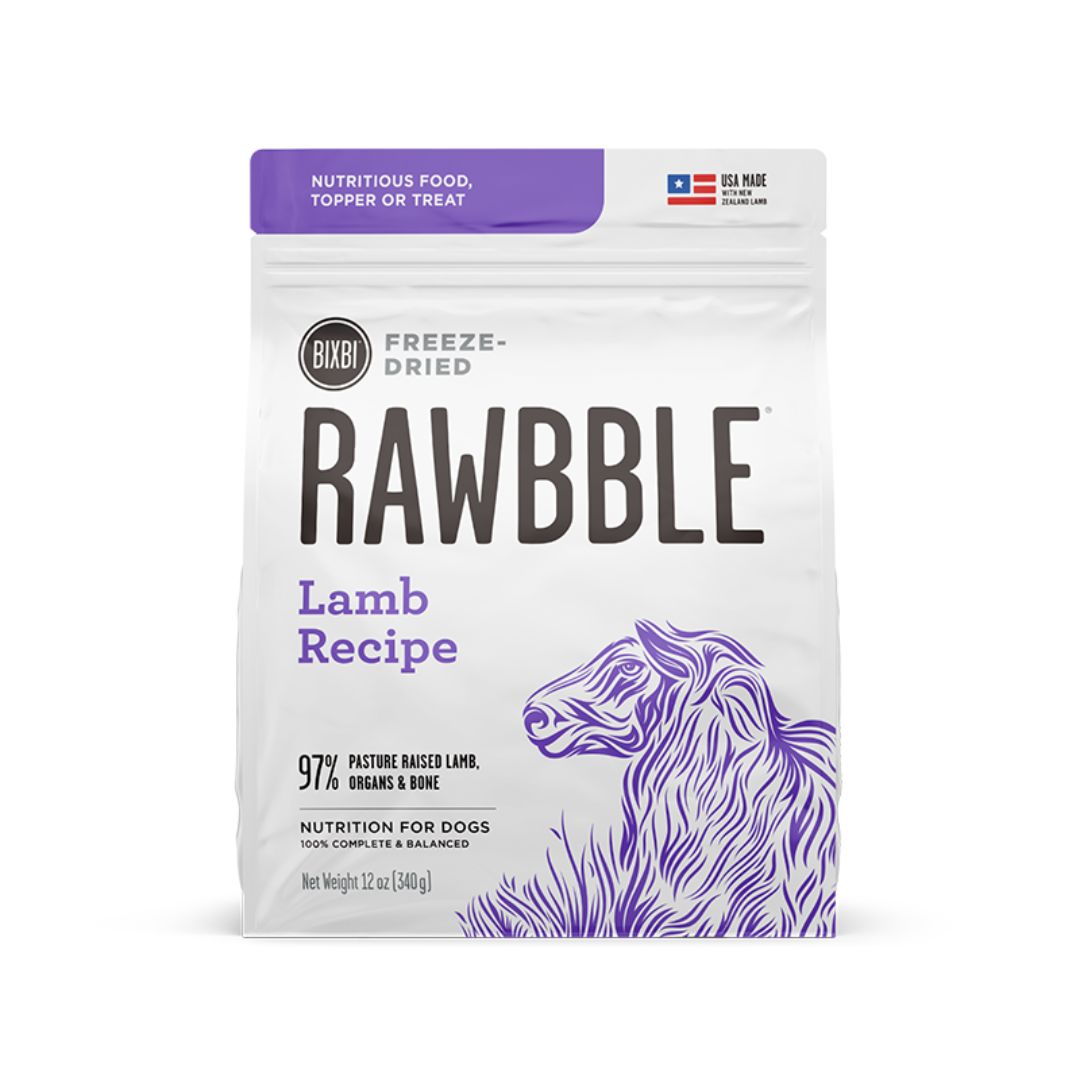BIXBI Rawbble Lamb Recipe Freeze-Dried Food for Dogs, Size: 4.5oz
