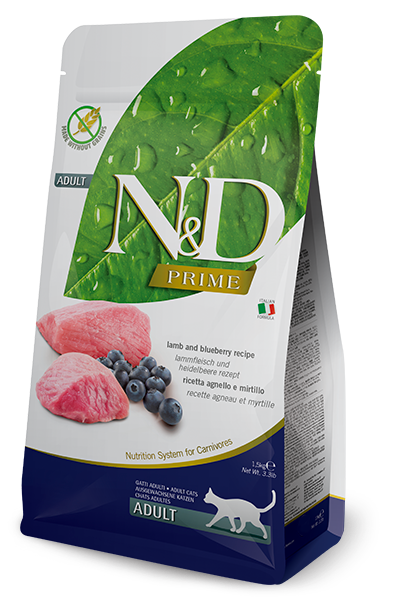 Farmina N&amp;D Prime Lamb and Blueberry Dry Cat Food, Package Size: 3.3lb