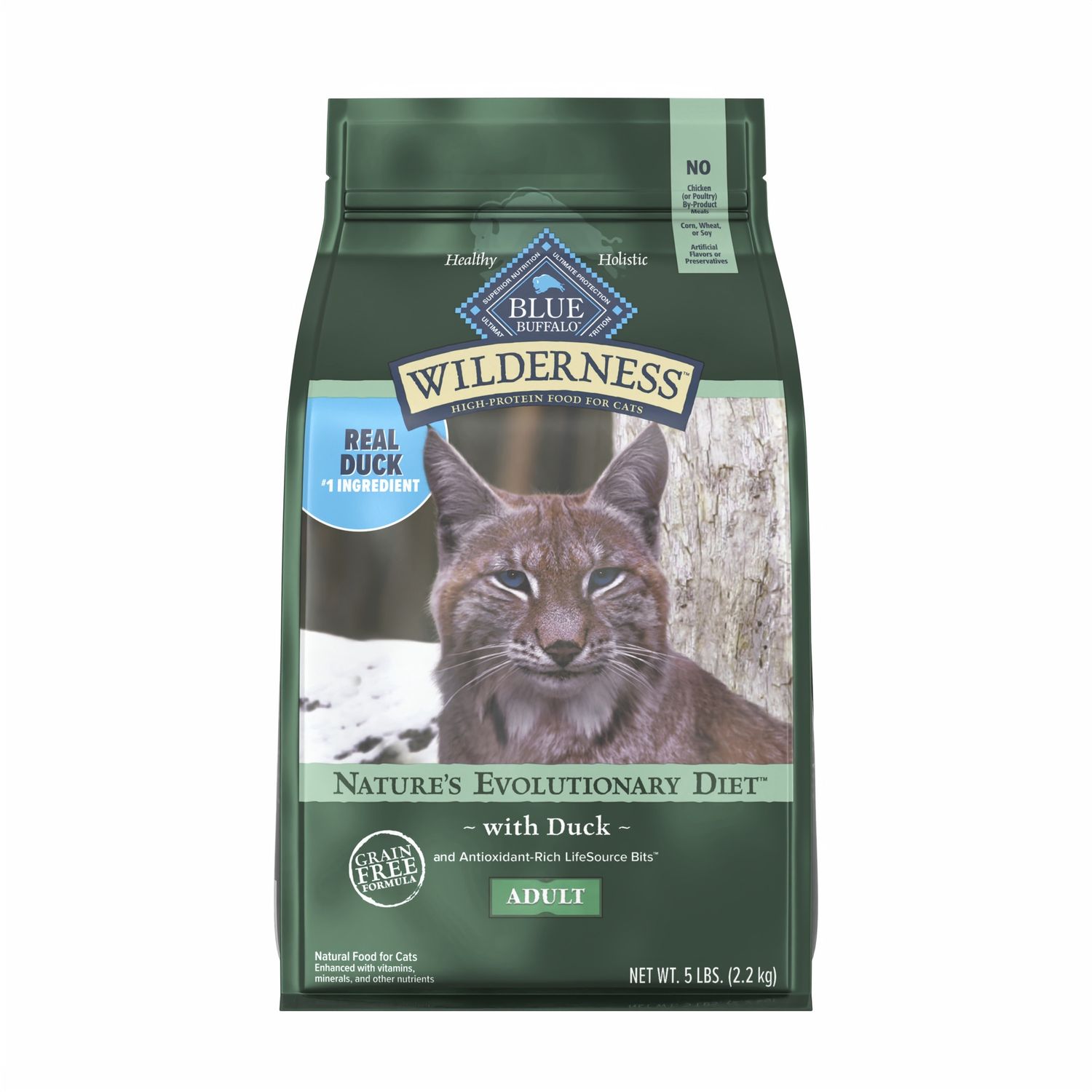 Blue Buffalo Wilderness Duck Recipe Dry Cat Food, Size: 5lb