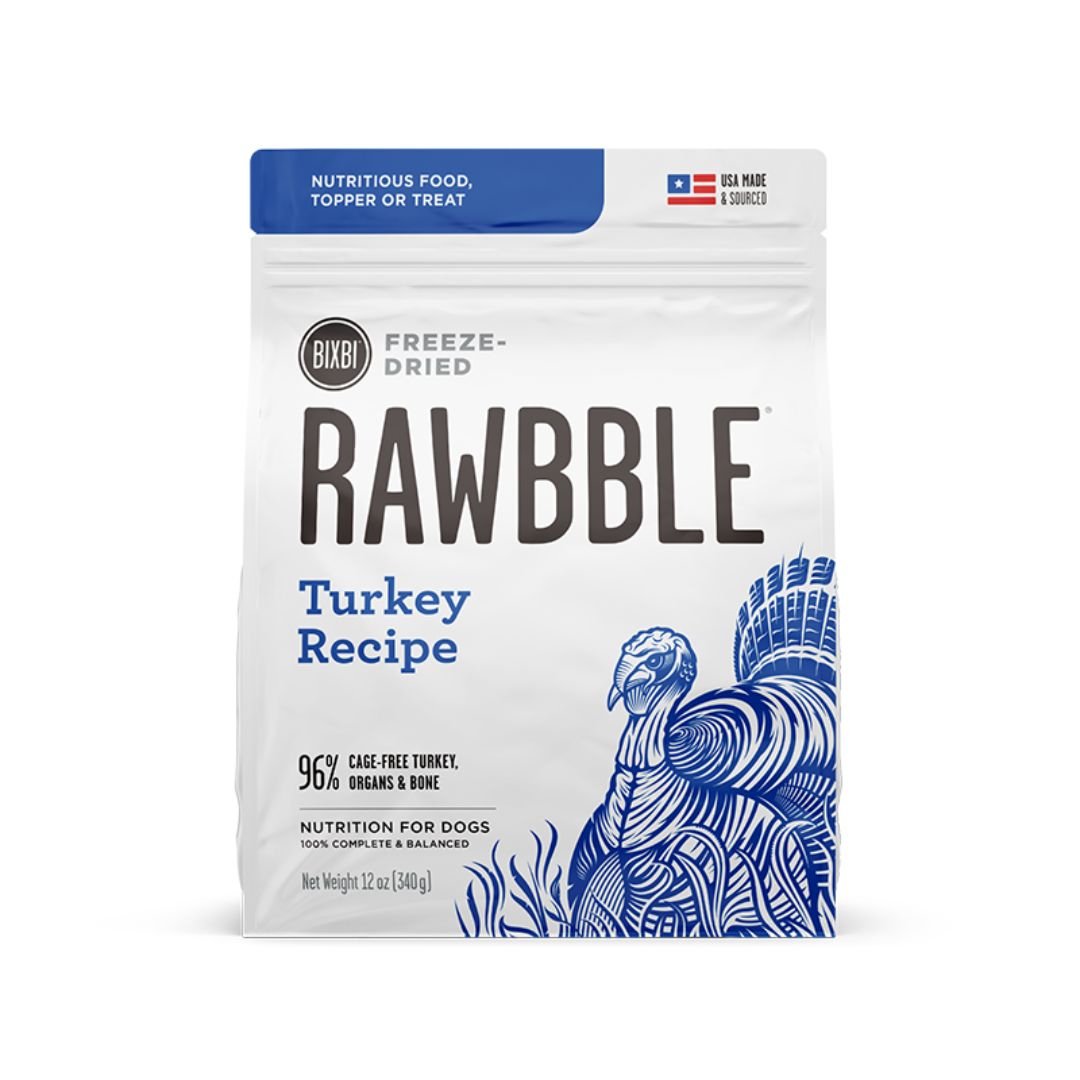 BIXBI Rawbble Turkey Recipe Freeze-Dried Food for Dogs, Size: 4.5oz