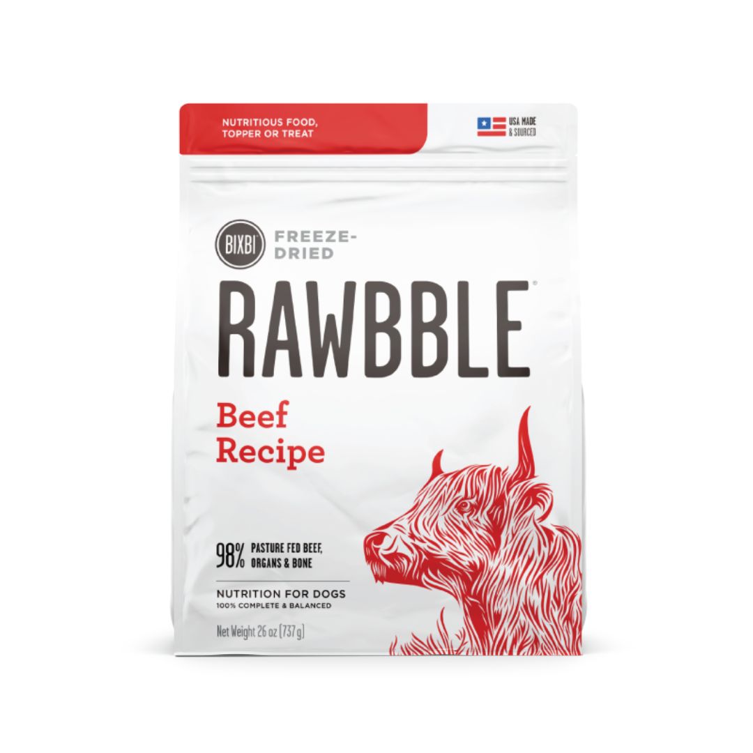 BIXBI Rawbble Beef Recipe Freeze-Dried Food for Dogs, Size: 4.5oz