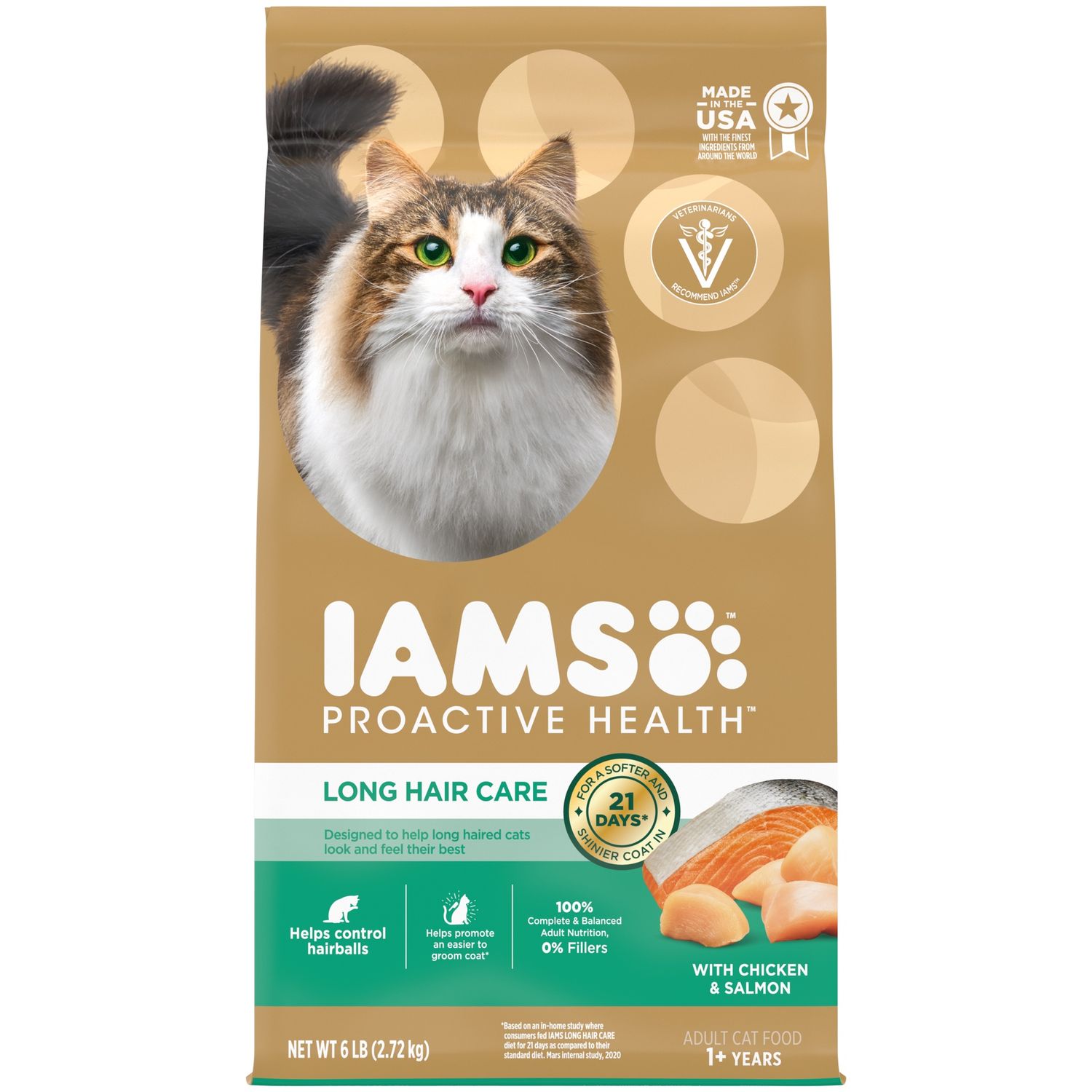 Iams Proactive Health Long Hair Care Dry Cat Food, Size: 6lb