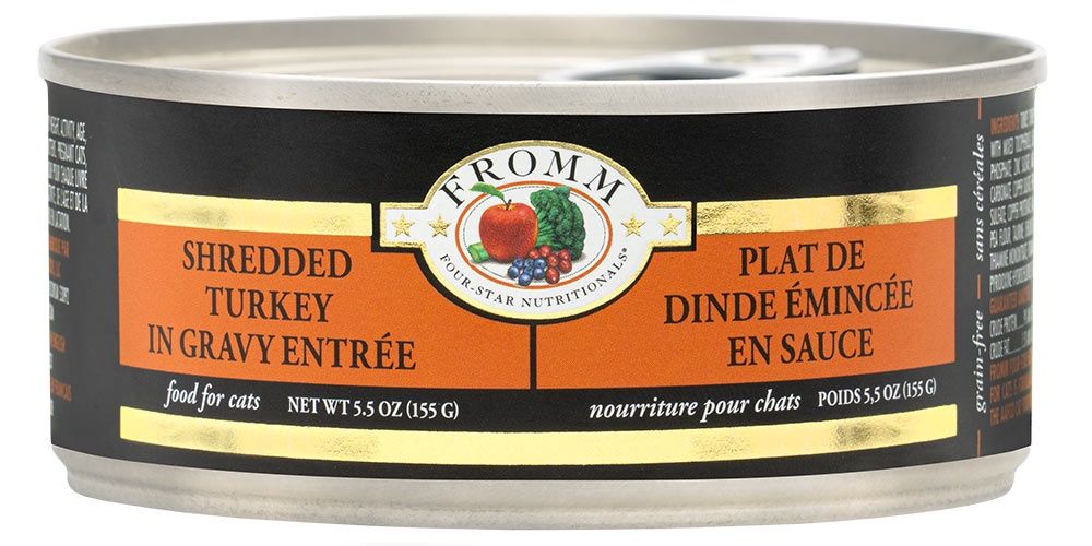 Fromm Four-Star Shredded Turkey in Gravy Wet Cat Food, Size: 5.5OZ