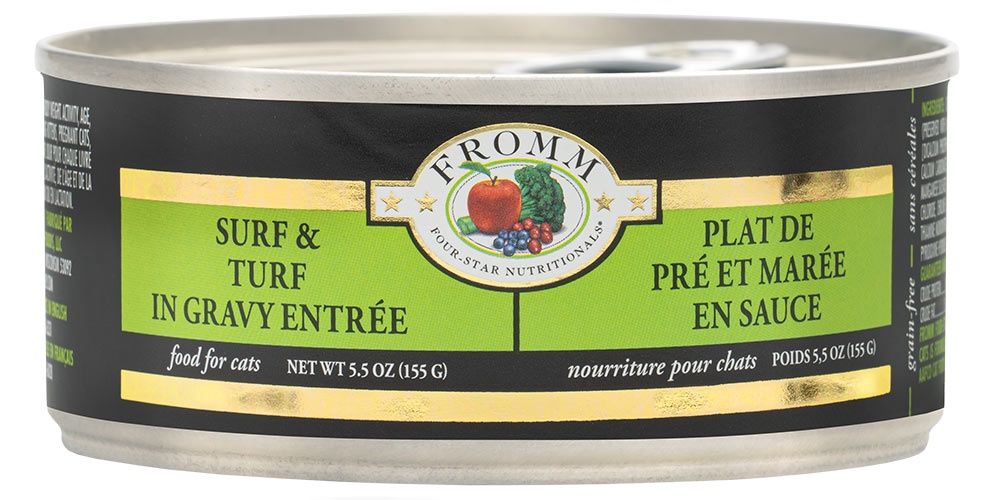 Fromm Four-Star Shredded Surf and Turf in Gravy Wet Cat Food, Size: 5.5OZ