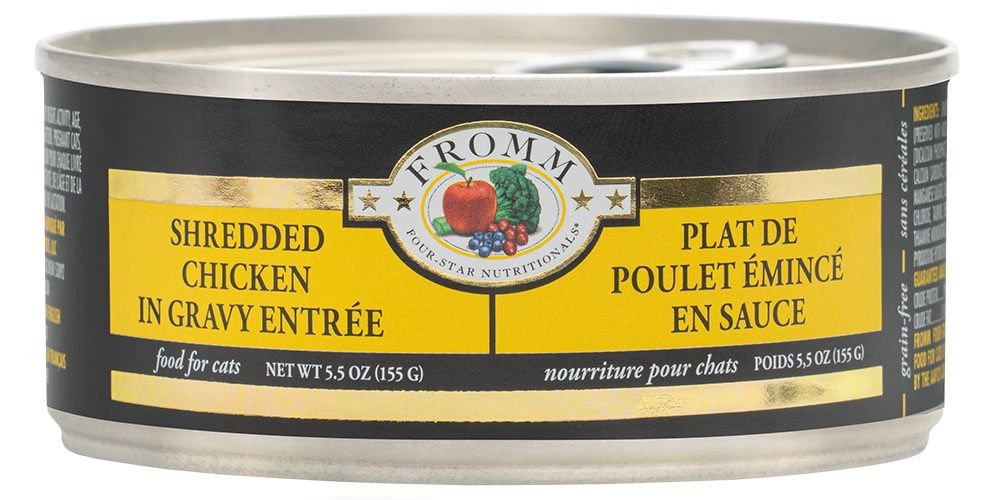 Fromm Four-Star Shredded Chicken in Gravy Wet Cat Food, Size: 5.5OZ