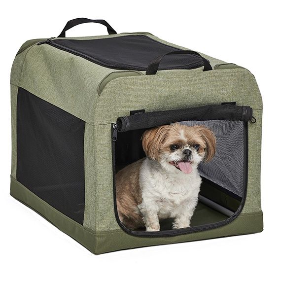 MidWest Homes for Pets Canine Camper Tent Crate, Color: Green, Size: 24-inch