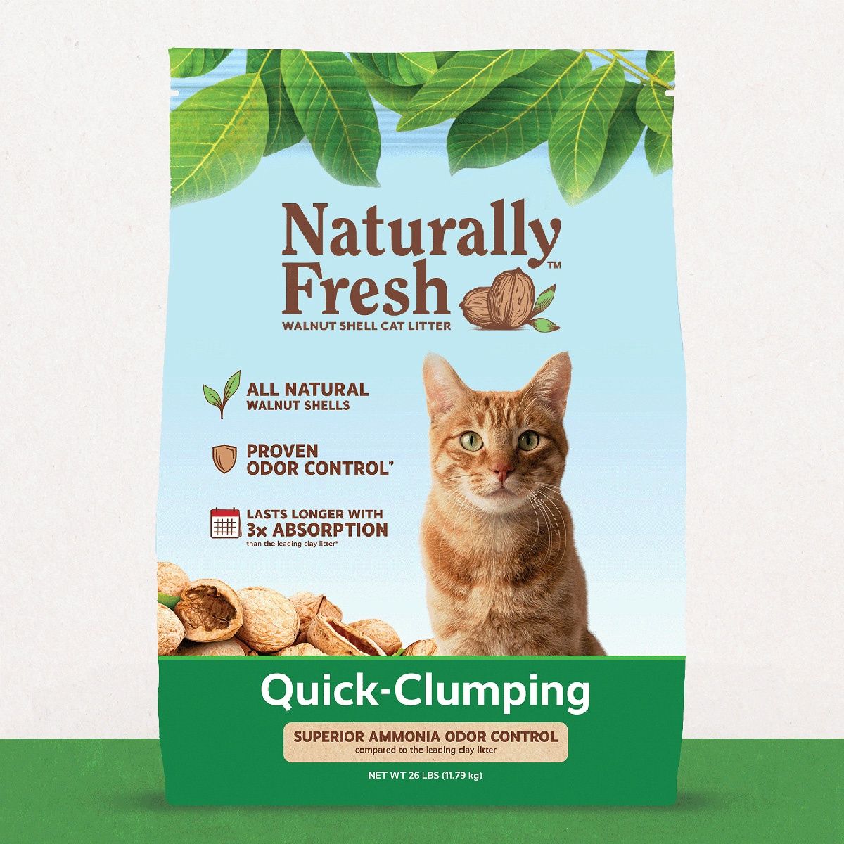 Naturally Fresh Walnut Shell Cat Clumping Litter, Size: 26lb