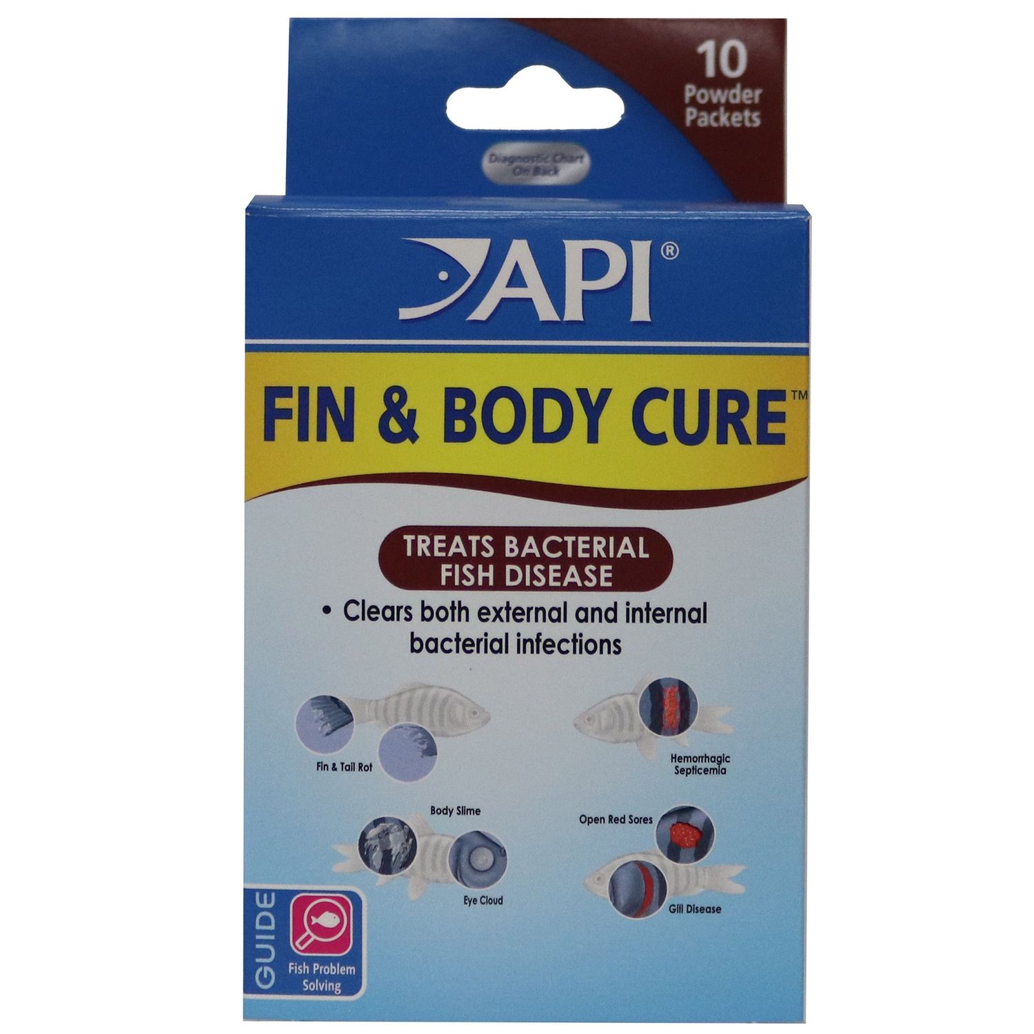 API Fin &amp; Body Aquarium Fish Bacterial Disease Remedy, Size: 10 packets