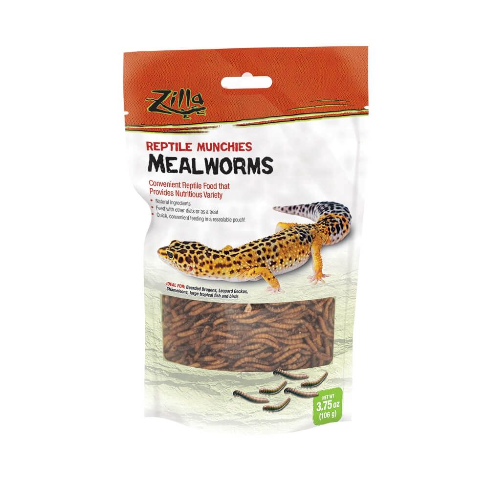 Zilla Reptile Munchies Mealworms, Package Size: 3.75oz