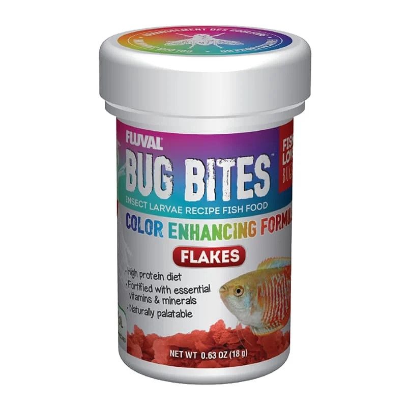 Fluval Bug Bites Color Enhancing Flakes, Size: 0.63oz