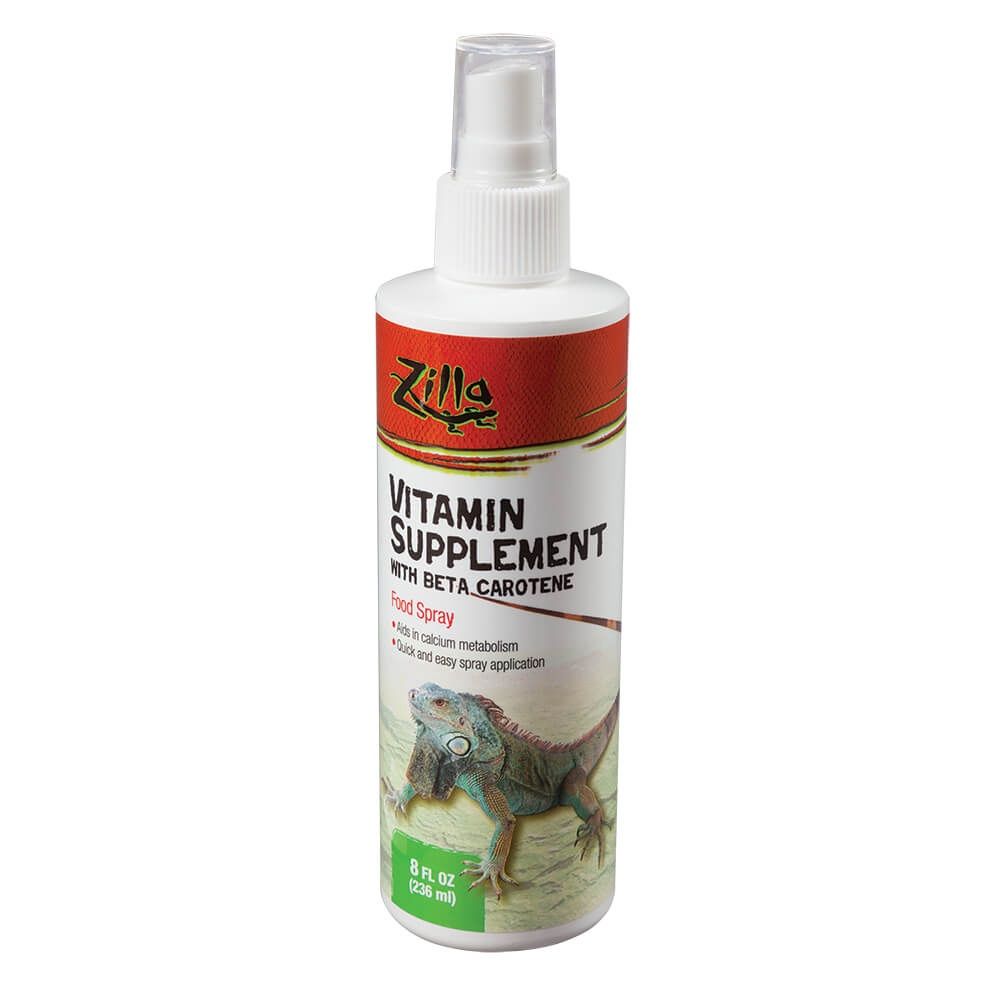 Zilla Vitamin Supplement Reptile Food Spray, Size: 8oz