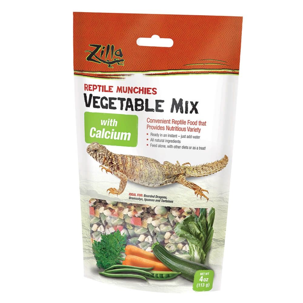 Zilla Reptile Munchies Vegetable Mix with Calcium, Package Size: 4oz