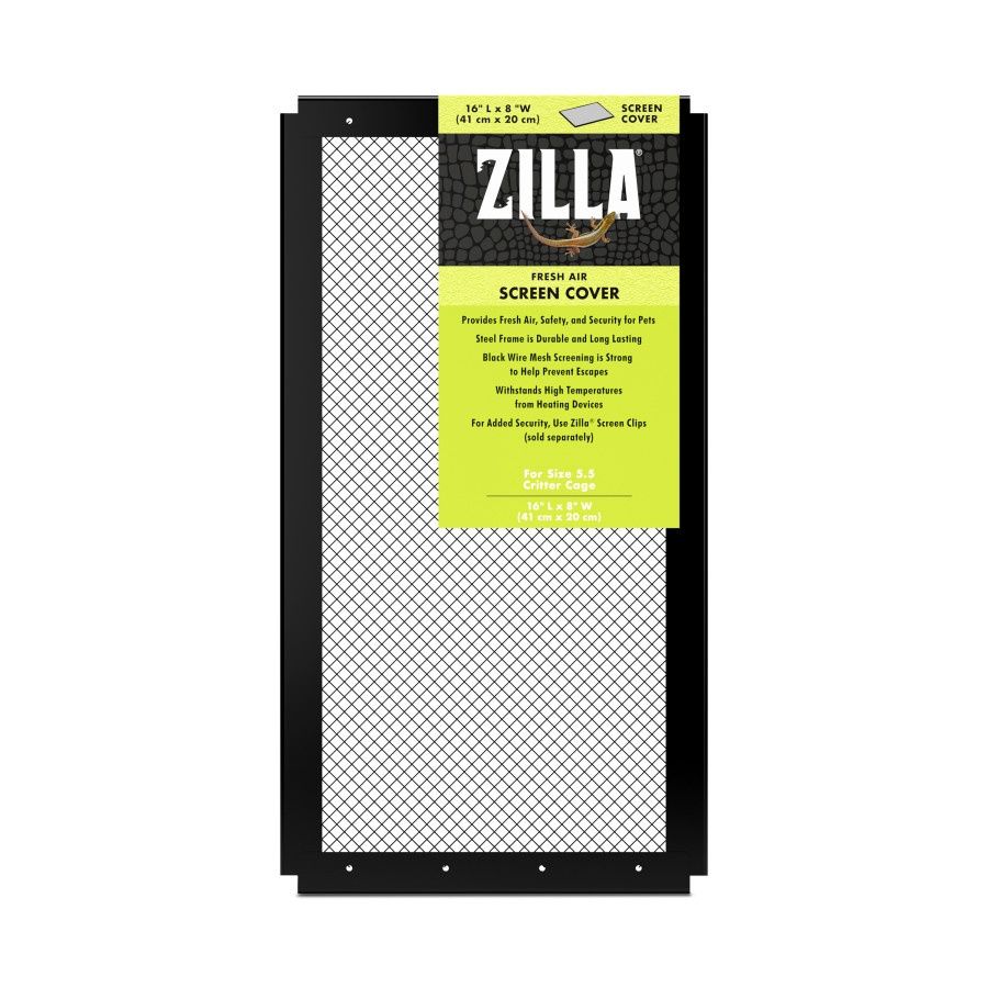 Zilla Fresh Air Screen Cover Black, Size: 5.5 Gallon - 12"L x 8"W