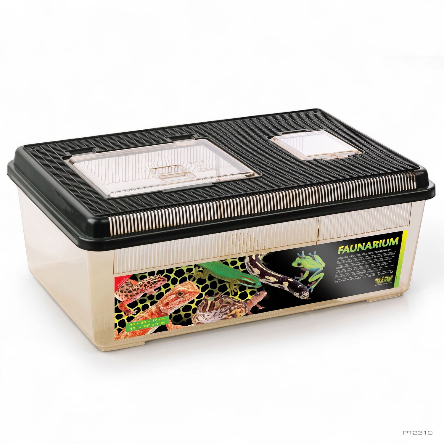 Exo Terra Faunarium Flat Home Terrarium, Size: X-Large 14"L x 8"W x 6"H