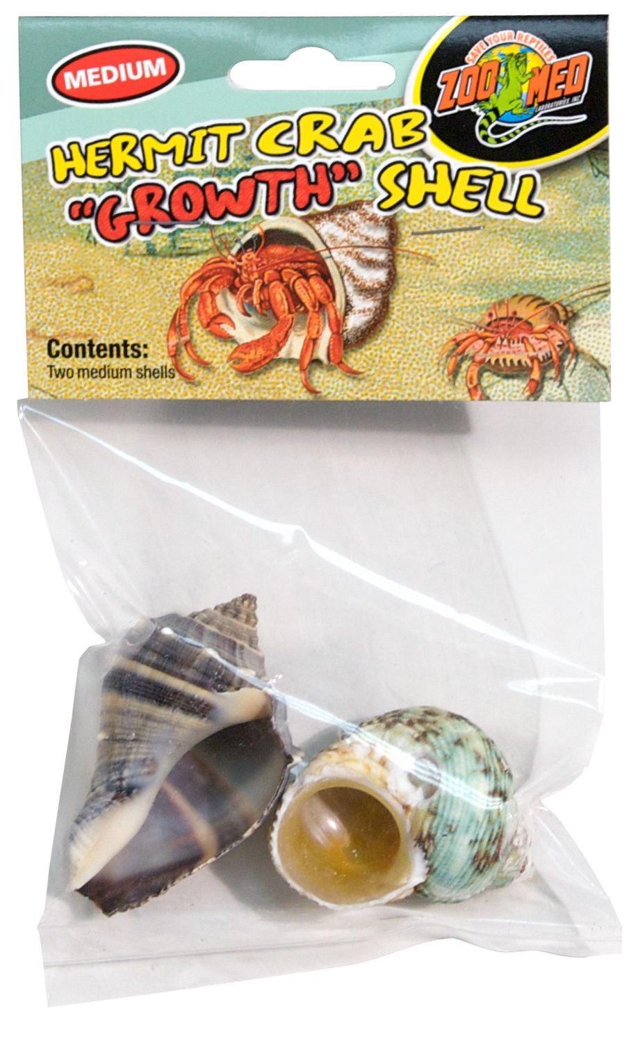 Zoo Med Hermit Crab Growth Shells, Size: Medium, 2-pack