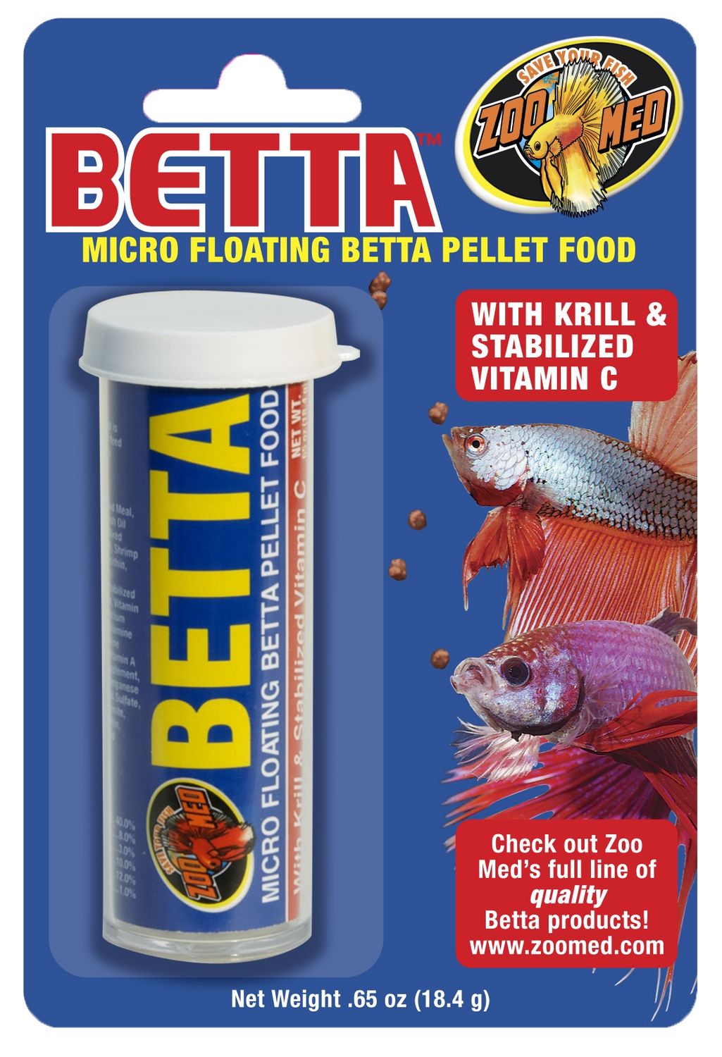 Zoo Med Micro Floating Betta Pellets, Size: 0.65oz