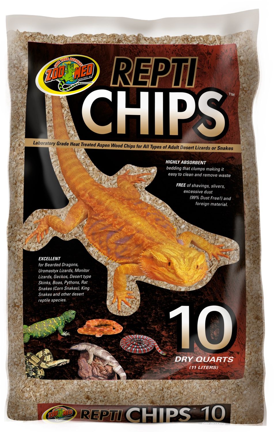 Zoo Med ReptiChips Reptile Bedding, Size: 10-quart