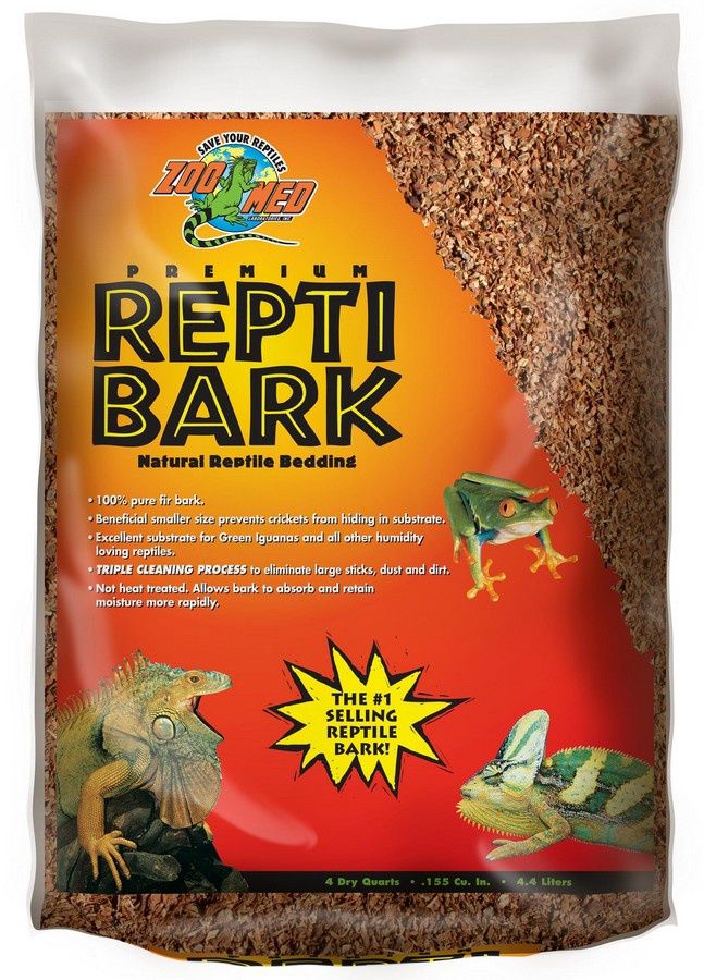 Zoo Med ReptiBark Substrate Natural Reptile Bedding, Size: 4-quart