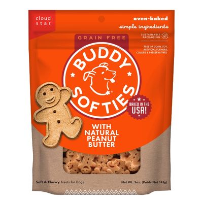 Buddy Biscuits Softies Soft &amp; Chewy Grain Free Dog Treats, Peanut Butter