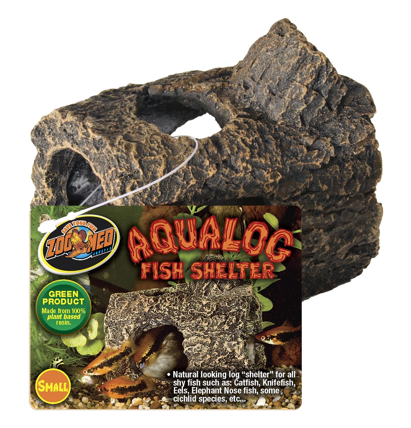 Zoo Med Aqualog Fish Shelter Aquarium Ornament, Size: Small