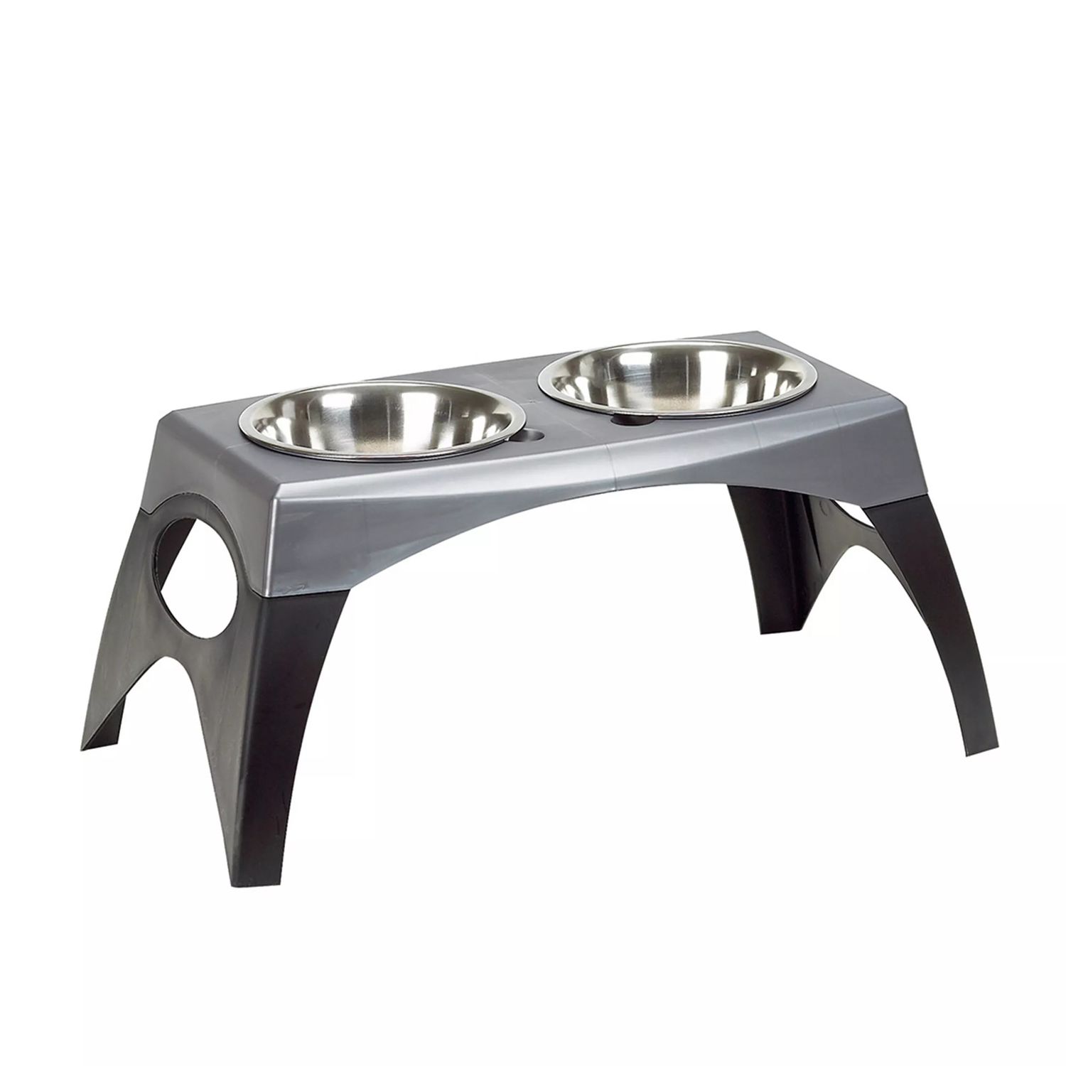 Coastal Maslow Elevated Pet Feeder - Grey &amp; Black,, Size: Medium