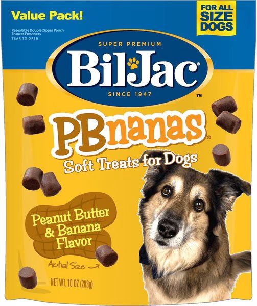 Bil Jac PB-Nanas Peanut Butter and Banana Flavored Sof Dog Treats 4oz., Size: 10 oz.