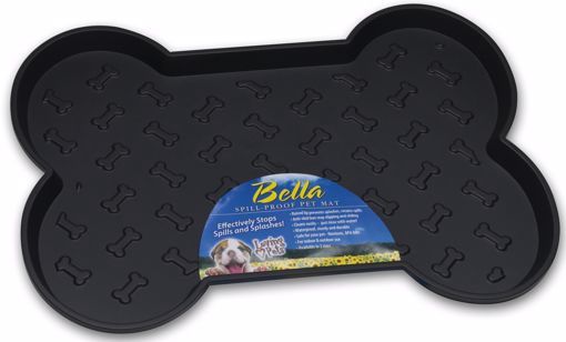 Loving Pets Bella Spill Proof Dog Mat, Color: Black, Size: Small 18"x13"