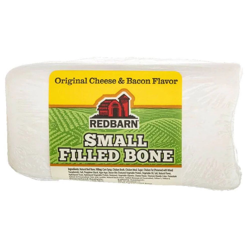 Redbarn Filled Beef Bone Cheese &amp; Bacon Flavor Dog Chew, Size: Small