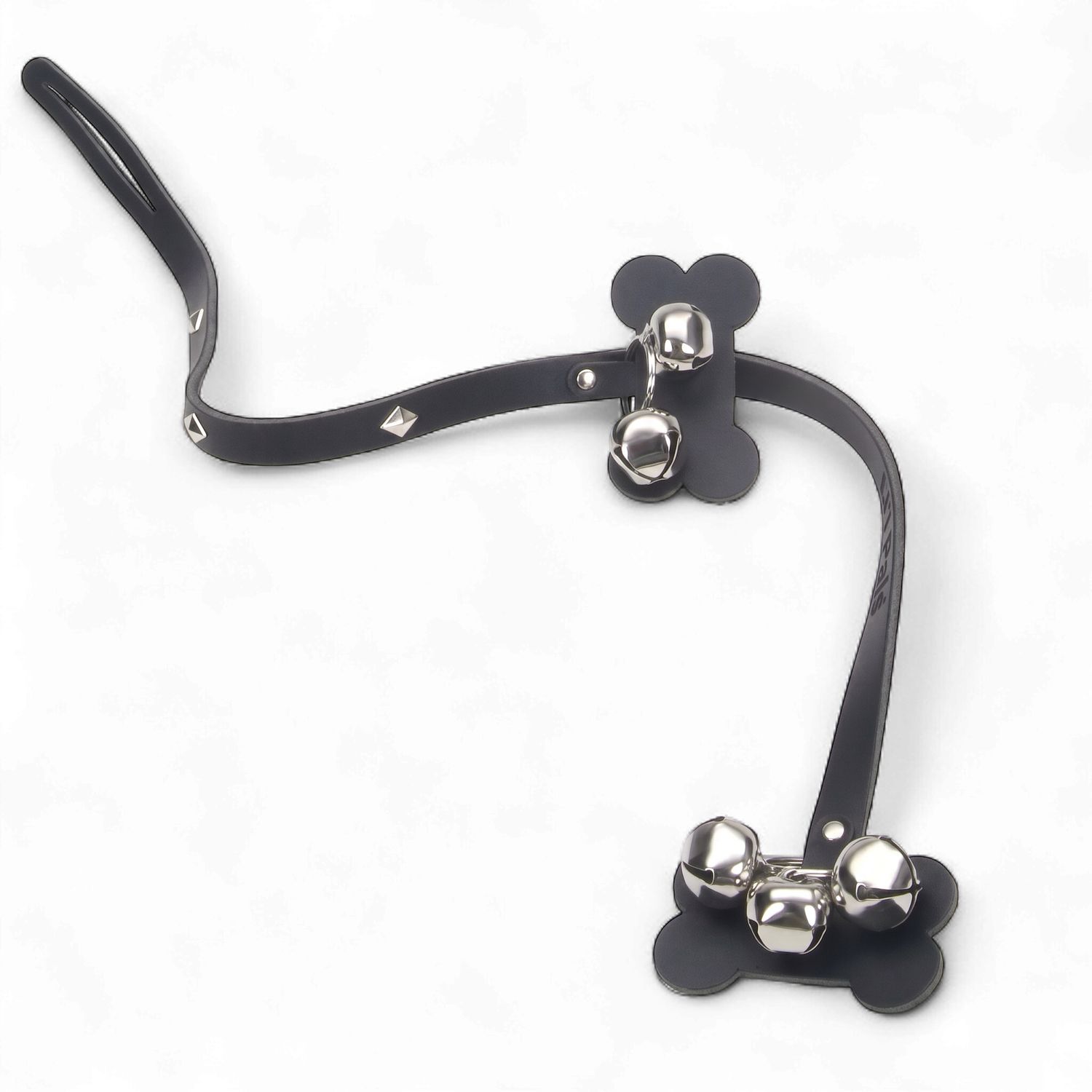 Coastal Pet Products Li'l Pals Dog Leather Potty Training Bells, Color: Black