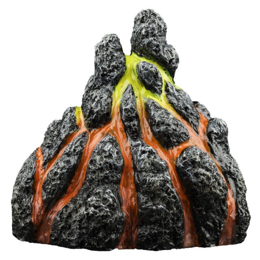 GloFish Volcano Aquarium Ornament Black/Green/Orange 3.4 inch