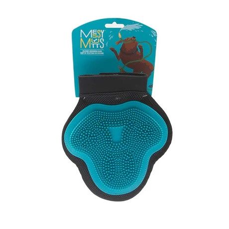 Messy Mutts Reversible Silicone Pet Grooming Glove- Cat or Dog